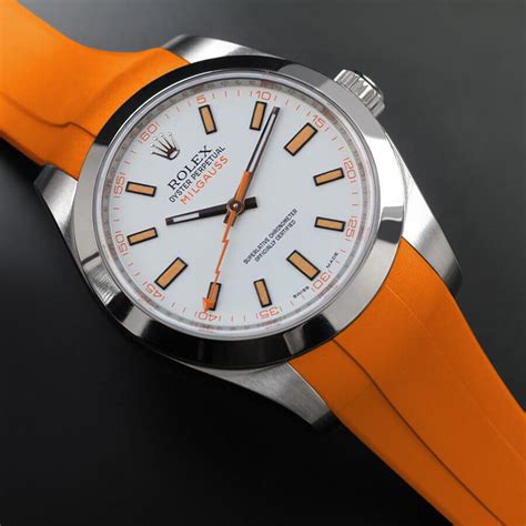 rolex milgauss orange strap|original rolex leather strap.